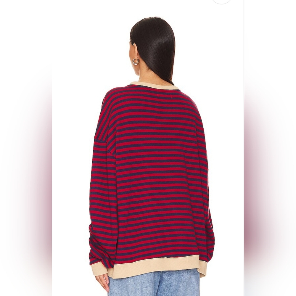 FREE PEOPLE $98 x We The Free Classic Striped Crew in Nautical Combo Sz LG NEW! - Picture 3 of 7